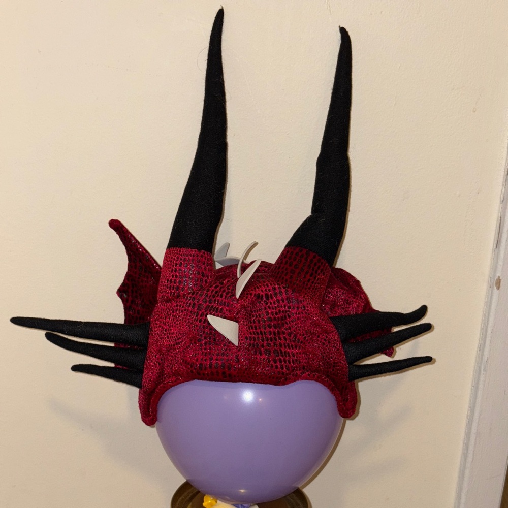Red and Black Dragon Horn Hat